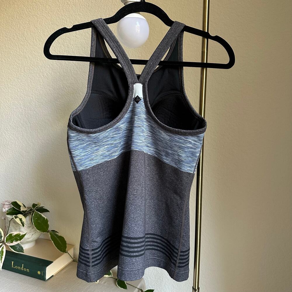 prAna Grey Striped Active Racerback Tank Top - Picture 5 of 7